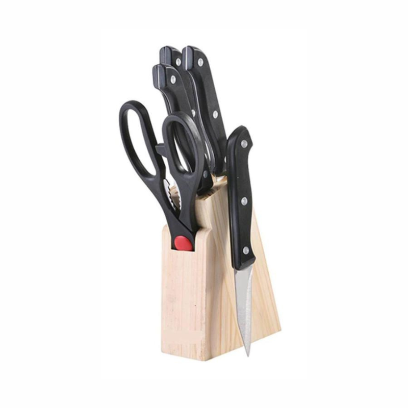 SET 7 MESSEN MET SCHAAR HOUTEN STEUN